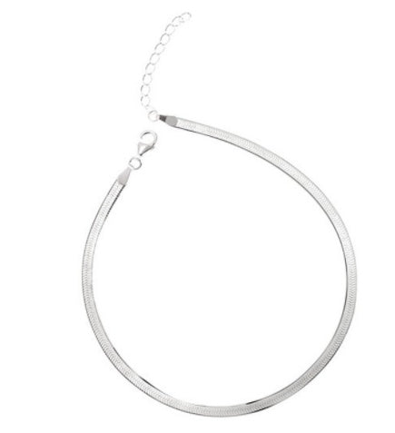 S925 Silver Snake Bone Chain Anklet