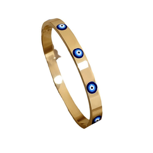 Gold-plated Stainless Steel Evil Eye Bracelet