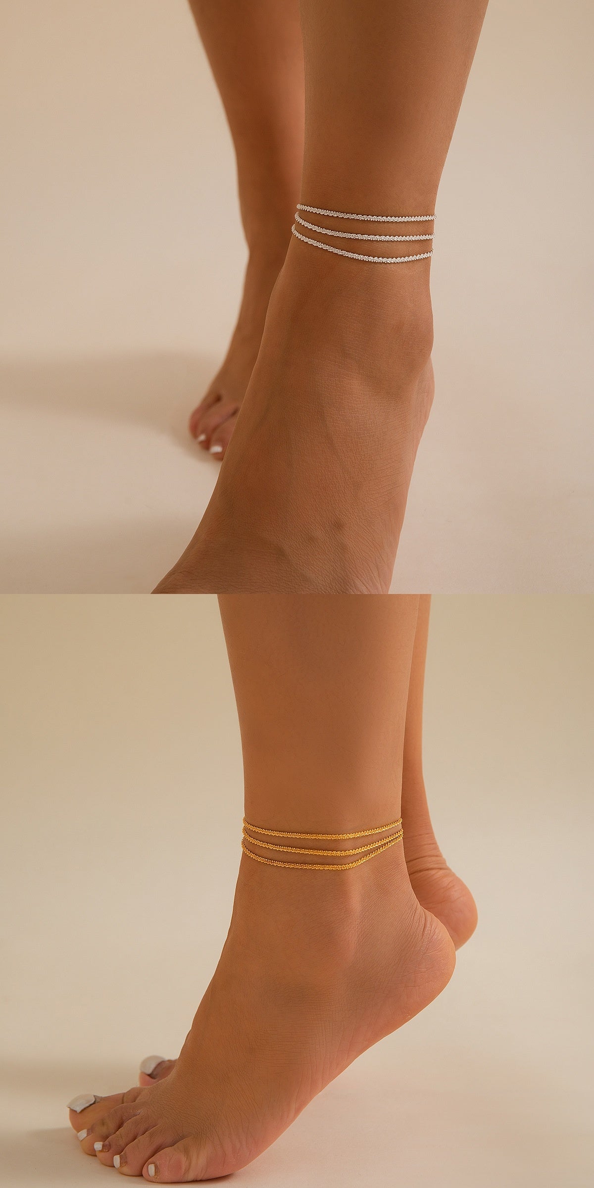 Sparkling Slim Chain Anklet