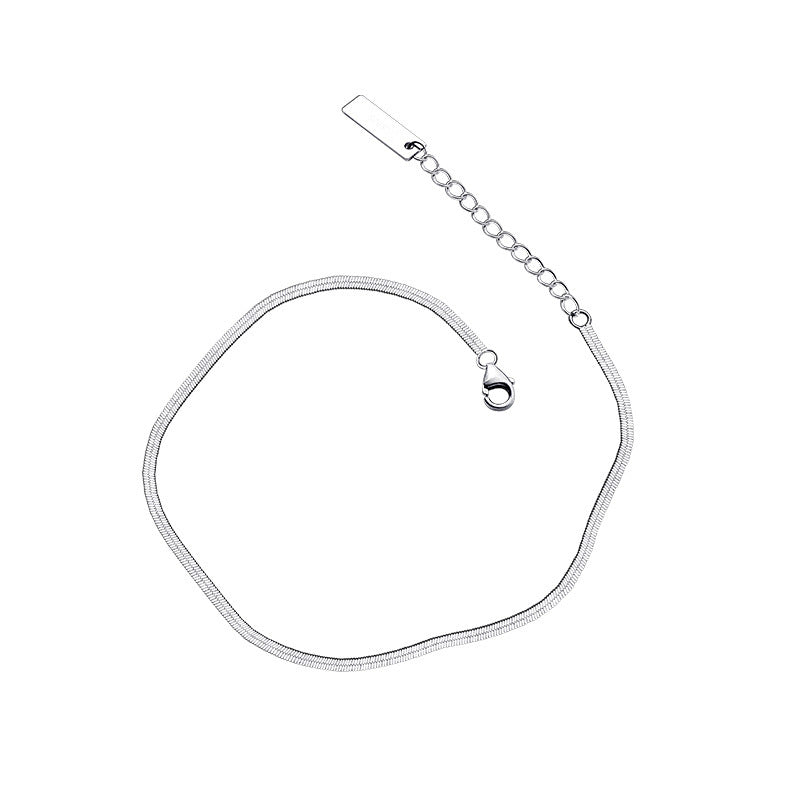 S925 Silver Snake Bone Chain Anklet