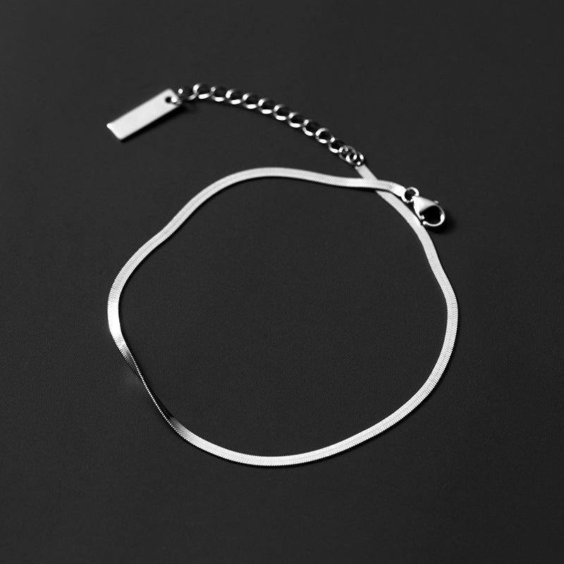 S925 Silver Snake Bone Chain Anklet