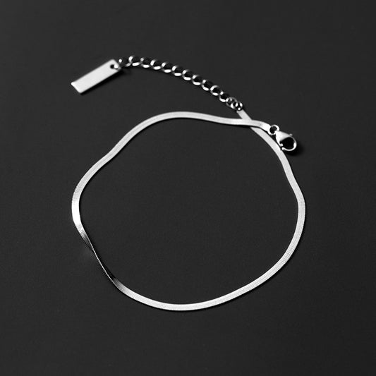 S925 Silver Snake Bone Chain Anklet