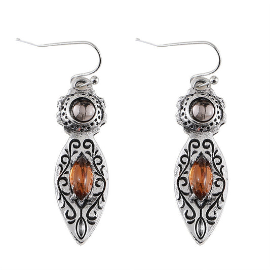 Two-tone Gemstone Earrings