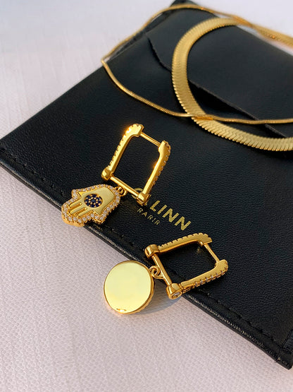 Evil Eye Asymmetrical Earrings