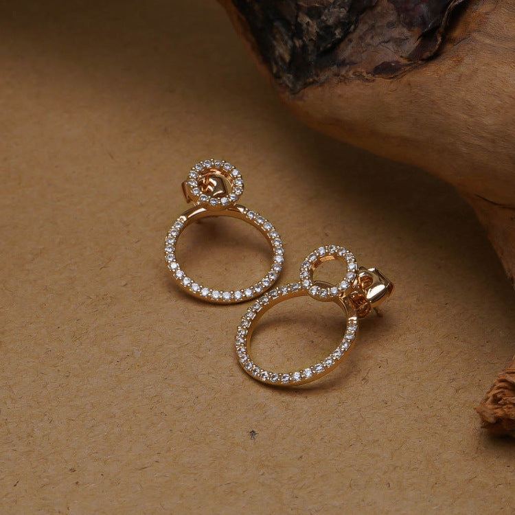 Micro Pave Zircon Stud Earrings