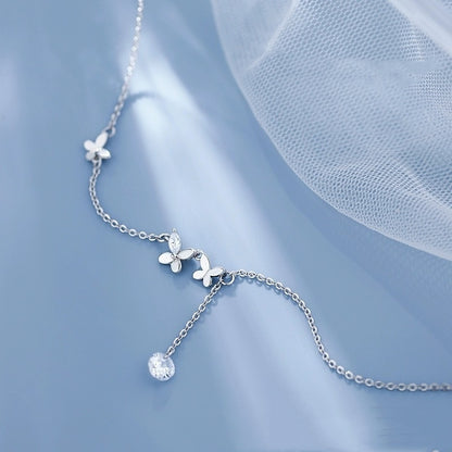 S925 Butterfly Zircon Anklet