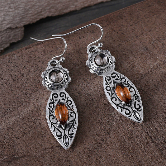 Two-tone Gemstone Earrings