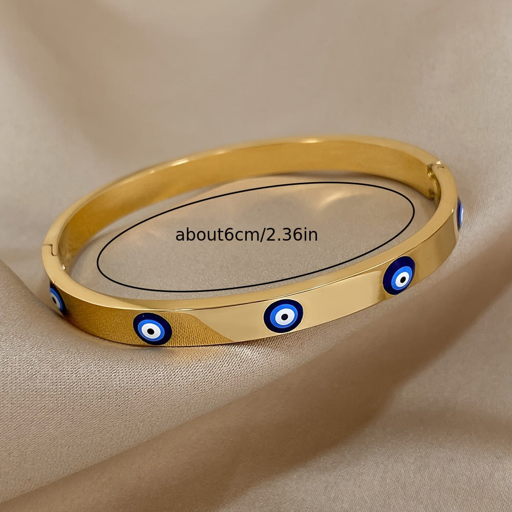 Gold-plated Stainless Steel Evil Eye Bracelet
