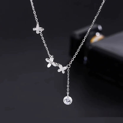 S925 Butterfly Zircon Anklet