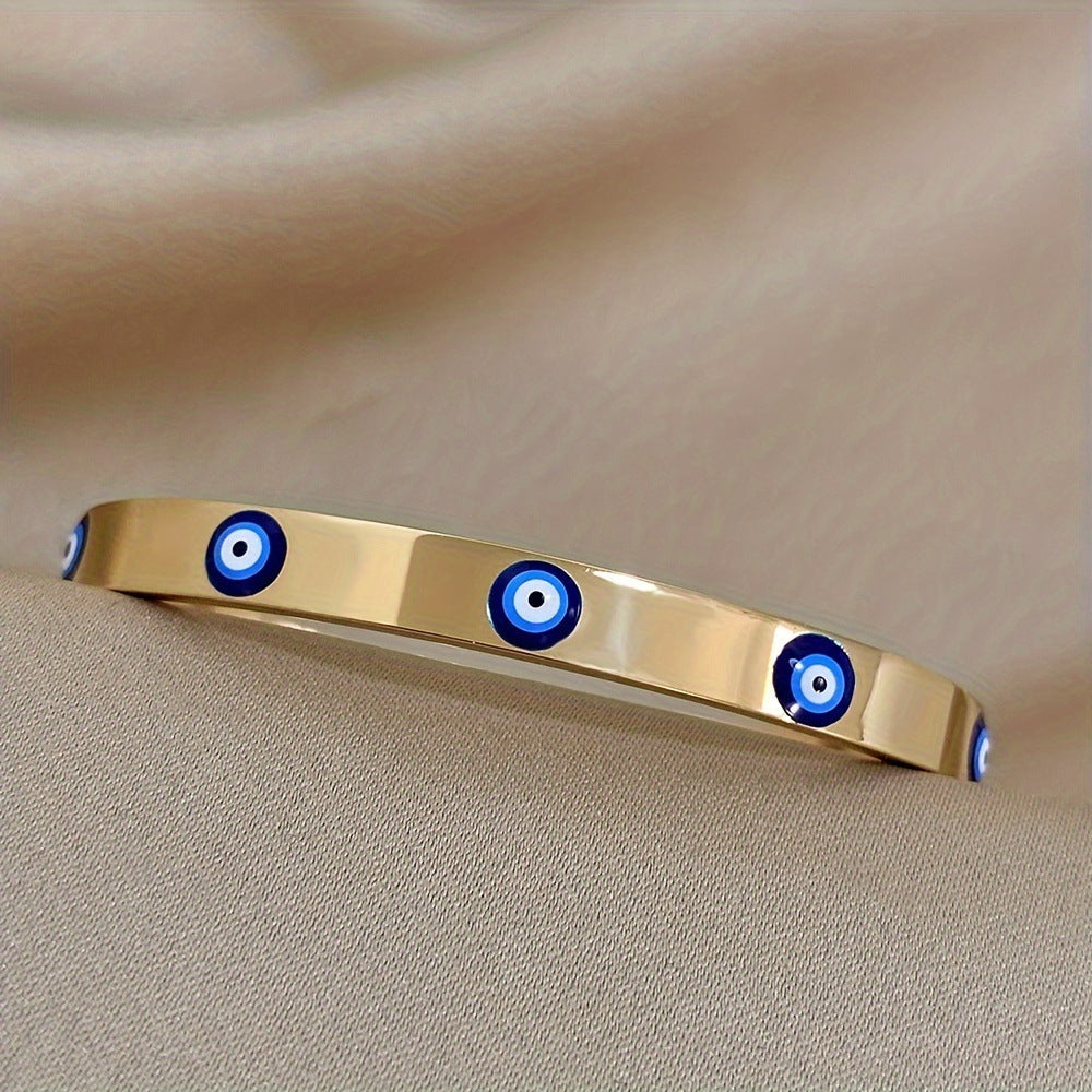 Gold-plated Stainless Steel Evil Eye Bracelet