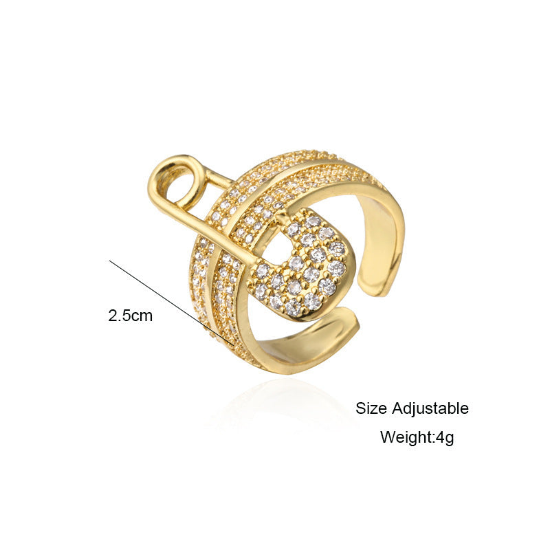 Zircon Paper Clip Ring