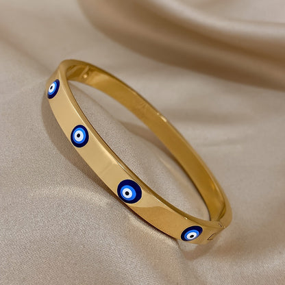 Gold-plated Stainless Steel Evil Eye Bracelet