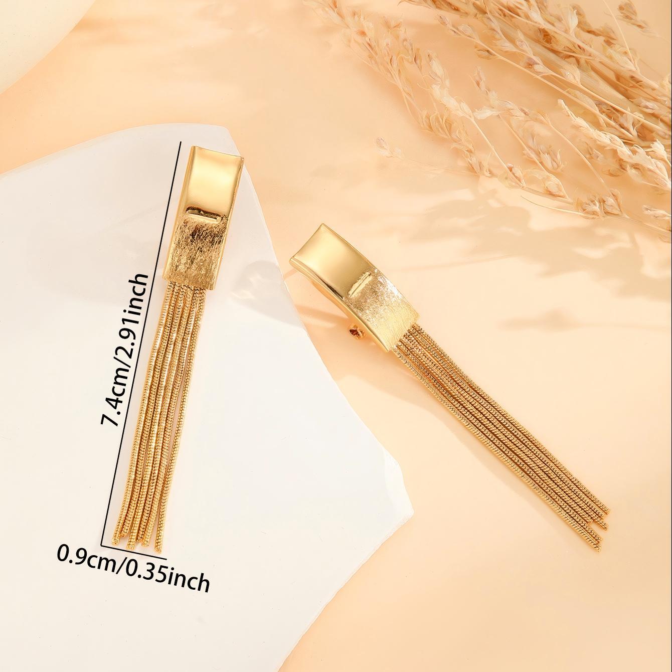 Gold Bead Tassel Earrings