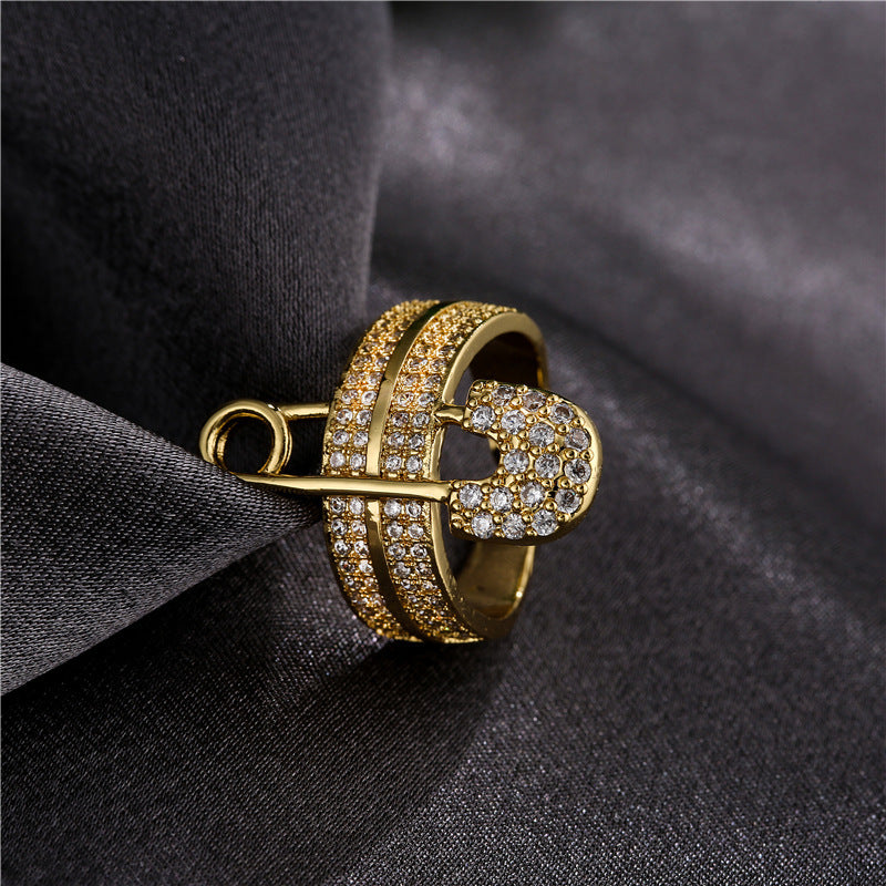 Zircon Paper Clip Ring